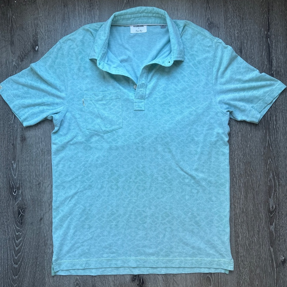 Linksoul Aqua Blue Short Sleeve Polo Shirt Size Small
